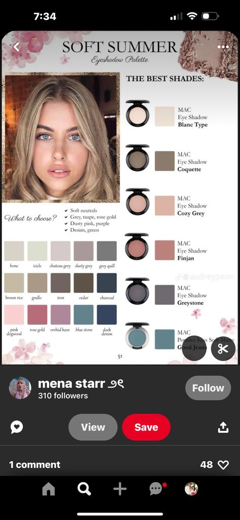 Muted Summer Makeup Looks, Muted Summer Makeup, Soft Summer Color Palette Makeup, Makeup For Soft Summer, Makeup Color Palette, Oval Face Makeup, Soft Summer Outfits, Muted Summer, Soft Summer Makeup