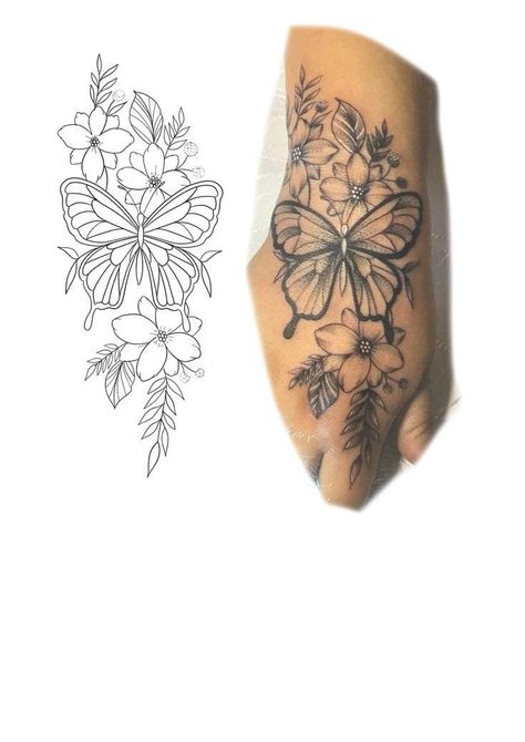 Butterfly Mandala Hand Tattoo, Shoulder Tattoos For Women Outline, Arm Tattoo Stencils For Women, Butterfly Hand Tattoo Stencil, Hand Tattoo Stencil For Women, Hand Tattoos Stencils, Tattoo Templates Stencil, Hand Tattoo Stencil, Flower Hand Tattoo