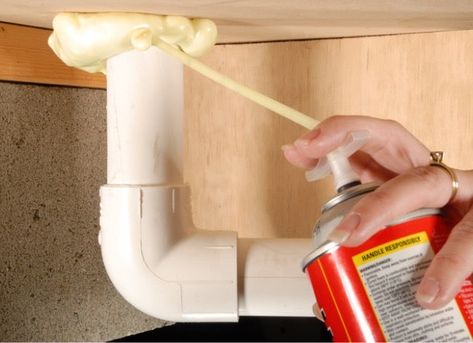 The Dos and Don'ts of Using Expanding Foam Insulation Around the House Expanding Foam Insulation, Plumbing Ideas, Recessed Can Lights, Metal Sink, Expanding Foam, Leaky Faucet, Types Of Insulation, Spray Foam, Metal Kitchen