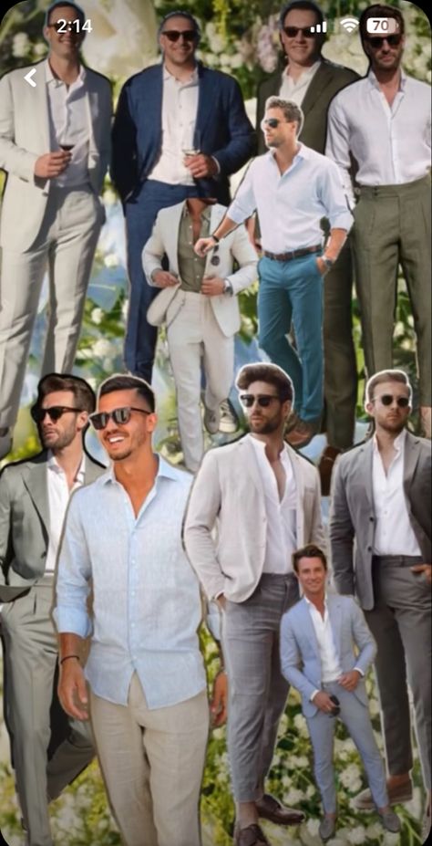 Beach Chic Wedding Guest Attire Men, Mens Wedding Guest Attire Summer, Mens Tropical Wedding Attire, Garden Wedding Outfit Guest Men, Beach Wedding Men’s Outfit, Beach Cocktail Attire Men, Spring Wedding Guest Outfit Men, Garden Party Men Outfit, Summer Wedding Guest Men