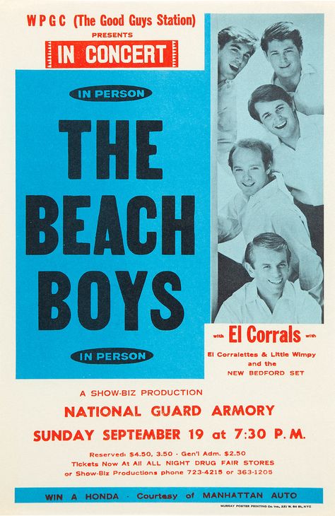 America Band, Concert Poster Art, Vintage Concert Posters, Boys Posters, Vintage Music Posters, Dorm Posters, Beach Boys, Blue Poster, Concert Poster