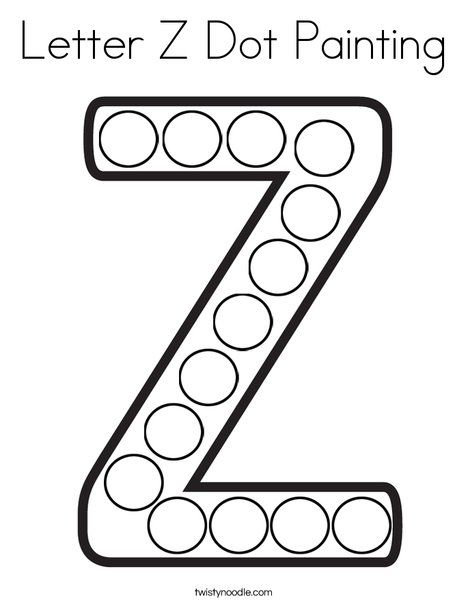 Letter Z Dot Painting Coloring Page - Twisty Noodle Z Letter Activities For Preschool, Letter I Dot Page, Letter Z Coloring Page, Preschool Letter Z Activities, Letter Dot Painting, Letter Z Art Preschool, Z Activities For Preschool, Letter Z Crafts For Preschoolers, Letter Z Preschool