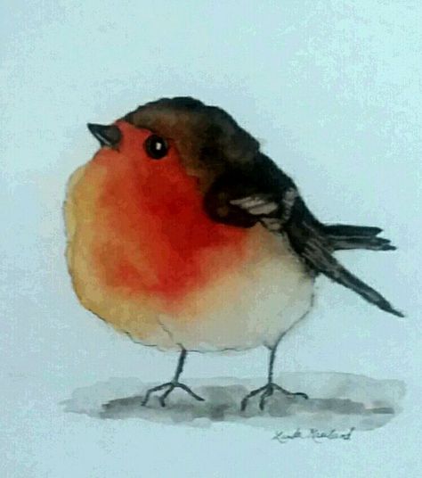 Red Robin Drawing, Red Breasted Robin, Robin Watercolour, Watercolor Robin, Robin Drawing, Rock Painting Supplies, Bird Painting Acrylic, Bird Watercolor Paintings, Art Tutorials Watercolor