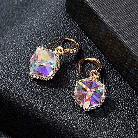 Rainbow Roses, Iridescent Crystal, Hypoallergenic Jewelry, Rainbow Crystal, Swarovski Crystal Earrings, Drop Dangle Earrings, Austrian Crystal, Cute Earrings, Earrings For Women