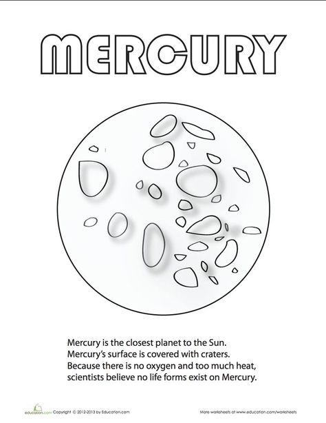 Mercury coloring page Mercury Coloring Page, Planets Coloring, Solar System Unit, Planet Coloring Pages, Planet Project, Mercury Planet, Science Astronomy, Solar System Projects, Space Coloring Pages