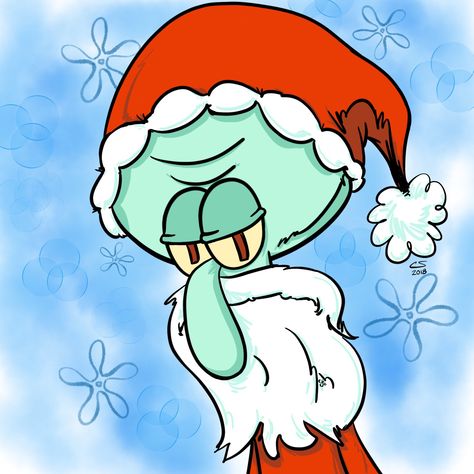 Christmas Spongebob, Spongebob And Squidward, Art Spongebob, Spongebob Christmas, Christmas Cartoon Characters, Spongebob Pics, Squidward Tentacles, Easy Disney Drawings, Christmas Clip Art