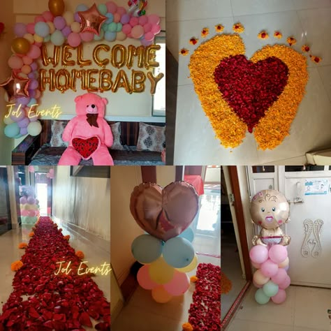 Baby Welcome Decoration at Home Pune | Perfect Baby Welcome Decorations – jolevents Baby Homecoming Decorations, Newborn Welcome Home Decoration, Welcome Decoration Ideas Home Indian, Baby Welcome Decoration, Candy Theme Decorations, Bride To Be Decorations, Welcome Decoration, Homecoming Decorations, Baby Homecoming