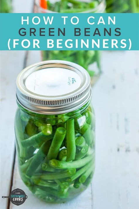 Follow this step by step tutorial to learn How to Can Green Beans safely. One of the easiest canning recipes around, you’ll love having jars of canned green beans to use all year long. Canning Peas, Pressure Canning Green Beans, Preserving Green Beans, Canned Green Bean Recipes, Canning Green Beans, Can Vegetables, Canned Peas, Beets And Carrots, Salad And Fries