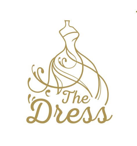 Logo for dress store {The Dress} on Behance Mezon Dresses Logo, Dress Logo Design Ideas, Dress Logo Design, Alterations Business, Cargo Logo, Shop Name Ideas, Wedding Dress Illustrations, Mirror Unique, Happy Logo