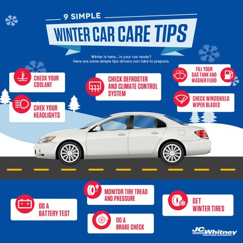 Make your car ready this cold weather season! Here are our 9 simple winter car care tips car drivers can take to prepare.   For quality car parts, you may visit our site: http://bit.ly/2mgTYvW Winter Car Checklist, Car Checklist, Car Insurance Tips, Car Care Tips, Winter Car, Winter Hacks, Winter Tyres, Driving Tips, Weather Seasons