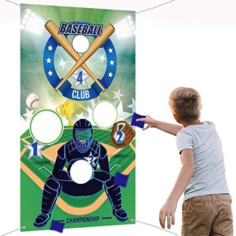 Baseball Party Games, Baseball Party Decorations, Bean Bag Games, Outdoor Party Games, Sport Theme, Baseball Theme Party, Fun Outdoor Games, Bean Bag Toss Game, Bag Toss Game