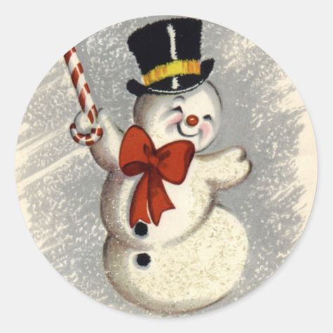 Retro Snowman, Happy Snowman, Snowman Images, Vintage Snowman, Classic Christmas Decorations, Christmas Squares, Christmas Ephemera, Vintage Christmas Images, Holiday Painting