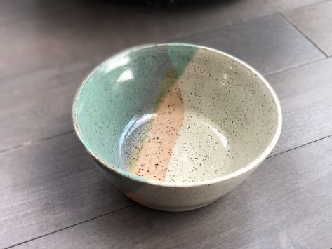 Speckled Buff clay bowl, pottery, ceramic, wheel, glaze Simple Glazing Ideas Pottery, Speckle Glaze Pottery, Glazed Ceramic Bowl, Dip Glaze Pottery, Speckled Glaze Pottery, Glazing Ideas For Pottery, Throwing Inspiration, Speckled Clay Pottery, Speckled Buff Pottery