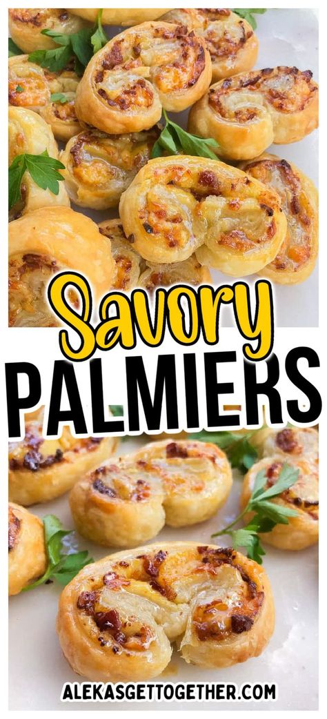 Puff Pastry Appetizers Easy, Savory Palmiers, Bacon Cheese Puffs, Puff Pastry Bacon, Breakfast Puff Pastry, Puff Pastry Recipes Appetizers, Palmiers Recipe, Puff Pastry Recipes Savory, Super Easy Appetizers