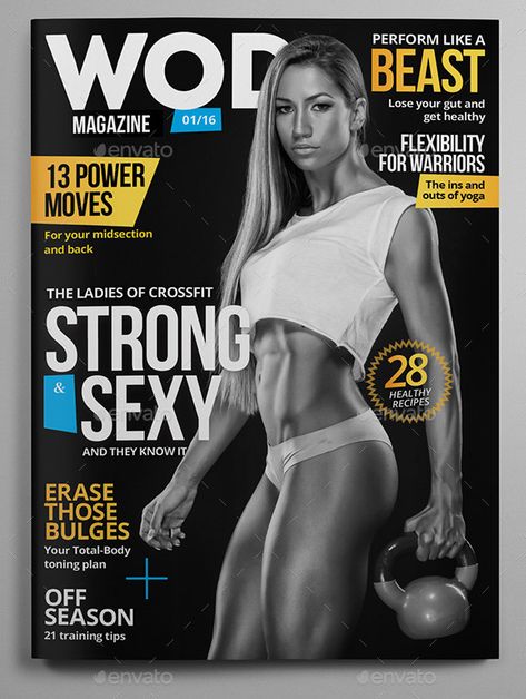 Fitness Magazine Cover Template Total Body Toning, Magazine Cover Template, Fitness Planner Printable, Cover Templates, Yoga Moves, Cool Magazine, Fitness Magazine, Lower Body Workout, Cover Template