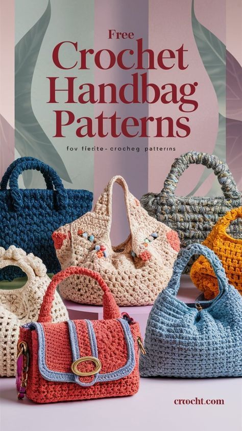 Discover a collection of free crochet handbag patterns to craft stylish and unique bags for any occasion! From casual totes to elegant clutches, these patterns offer a range of designs and techniques to suit your style. Start crocheting your own fashionable handbags with these easy-to-follow, free patterns. #CrochetHandbags #FreePatterns #DIYFashion #CrochetDesigns Crochet Handbags Free Pattern, Crochet Handbags Free Patterns Simple, Handbag Crochet Pattern Free, Crochet Purses Free Patterns, Crochet Purse Pattern Free Handbags, Crochet Bag Pattern Free Easy Handbags, Easy Crochet Bag Pattern Free, Crochet Purses And Bags Patterns Free, Crochet Purses And Bags Patterns