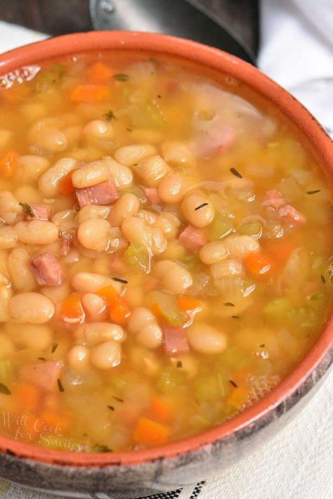 Ham Hocks And Beans, Instant Pot Ham, Ham And Bean, Bean And Bacon Soup, 15 Bean Soup, Navy Beans, Soup Beans, Bacon Soup, Ham Soup