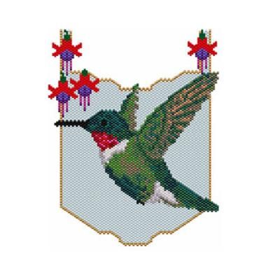 Beaded Hummingbird Pattern, Pill Jewelry, Beaded Hummingbird, Hummingbird Pattern, Beaded Birds, Amulet Bag, Beaded Banners, Hummingbird Necklace, Cross Stitch Fonts