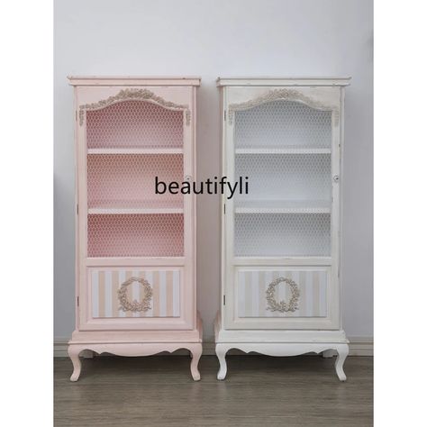 French Carved Sideboard Cabinet Household Showcase Pink Perfume Counter Princess Style Bookcase Display Cabinet furniture - AliExpress Perfume Counter, Carved Sideboard, Style Bookcase, Bookcase Display, Furniture Painting Techniques, Pink Perfume, Furniture Painting, Curio Cabinet, Living Room Cabinets