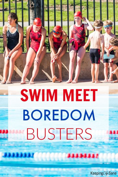 Get these swim meet boredom busters. Parents are bored and so are the swimmers, not to mention siblings that have to sit all day. Swim Meet Aesthetic, Swimming For Kids, Summer Swim Team, Swim Team Mom, Team Games For Kids, The Swimmers, Thailand Activities, Swimming Memes, Things To Pack