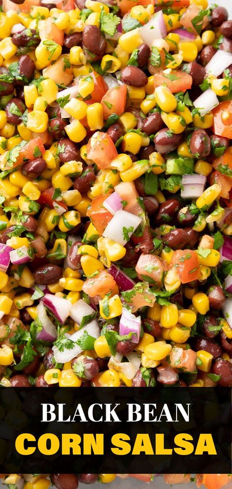 Black Bean and Corn Salsa from Beaming Baker. Zesty lime and warm cumin balance sweet corn and savory black bean in the tastiest Black Bean and Corn Salsa! Our favorite black bean and corn salsa recipe! Bean And Corn Salsa Recipe, Corn And Black Bean Salsa, Bean Corn Salsa, Beaming Baker, Black Bean And Corn Salsa, Corn Black Bean, Corn Bean Salsa, Black Bean Corn Salsa, Tailgate Ideas