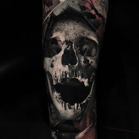 Realistic Skull, Skull Sketch, Skull Sleeve Tattoos, Skull Sleeve, Kunst Tattoos, Horror Tattoo, Skull Tattoo Design, Dark Tattoo, Grey Tattoo