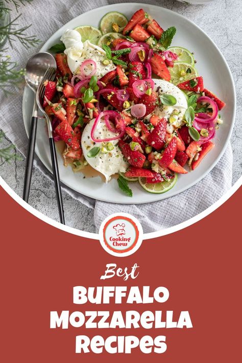 Silky, mildly sweet, and so decadent, these Buffalo Mozzarella Recipes are going to wow you! Check out this epic list of meal inspiration. Buffalo Mozzarella Recipe, Korma Paste, Mozzarella Appetizers, Pizza Monkey Bread, Baked Gnocchi, Meal Inspiration, Mozzarella Recipes, Mozzarella Salad, Buffalo Mozzarella