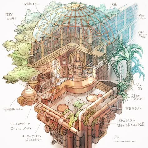 Solar Punk, Isometric Art, Arte Cyberpunk, Building Art, Game Concept Art, Architectural Drawing, Environment Art, Fantasy Art Landscapes, Fantasy Concept Art