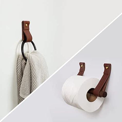 Half Bath Design, Wood Toilet Paper Holder, Wood Toilet, Hand Towel Ring, Paper Hand Towels, Ring Hook, Mounted Toilet, Towel Holders, Hand Towel Holder