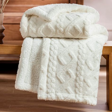 Glamorous Look: Featuring a tufted cable pattern, this throw blanket for couch adds depth and charm to your home decor, transforming your space into a stylish and cozy retreat.
Warm Yet Lightweight: The Jacquard Shaggy Sherpa Blanket maintains the ideal balance between weight and warmth. Enjoy being cuddled up by this soft and calming blanket whenever you're ready to snuggle up. Gift Ideas On Amazon, Fall Throw Blanket, Gnome Ideas, Blankets For Winter, King Size Blanket, Girl Gift Ideas, Luxurious Bedding, Gnome Pattern, Bed Design Modern