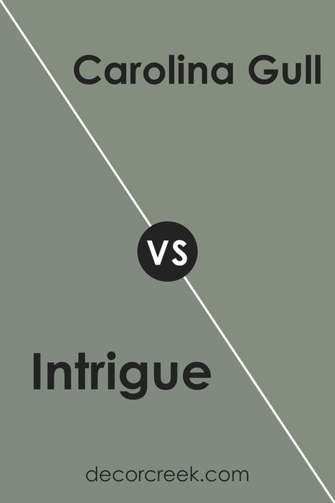 Intrigue 1580 by Benjamin Moore vs Carolina Gull 2138-40 by Benjamin Moore Carolina Gull Benjamin Moore, Carolina Gull, Trim Colors, Paint Color Ideas, Coordinating Colors, Benjamin Moore, Feel It, Paint Color, Paint Colors