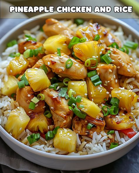 Sweet and Savory Pineapple Chicken and Rice – Foodyhealthylife Pineapple Chicken And Rice Crock Pot, Chicken Pineapple Rice, Pineapple Chicken And Rice, Chicken Broccoli Divan, Pineapple Rice, Pineapple Chicken Recipes, Vegetable Stir Fry Recipe, Chicken Pineapple, Chicken And Rice Dishes