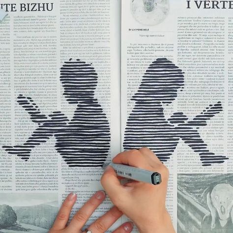 Drawing On Newspaper Ideas, Newspaper Art Diy Creative, Painting On Newspaper Ideas, Drawing On Newspaper, Newspaper Art Diy, Newspaper Collage Art, Newspaper Drawing, Newspaper Collage, Newspaper Art