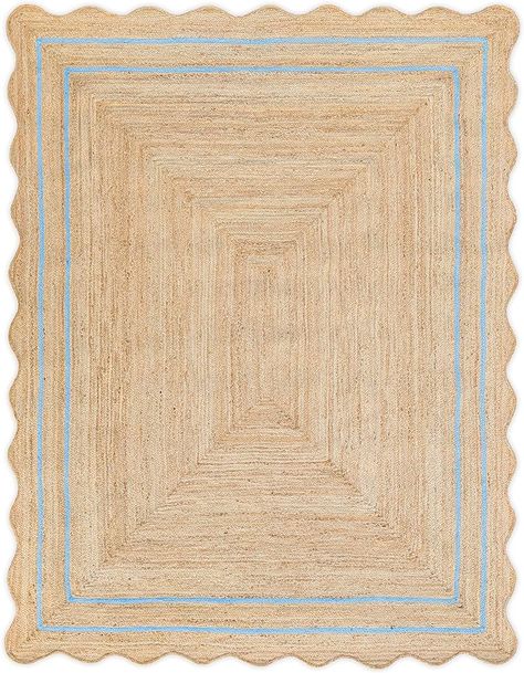 Amazon.com: Weaving Village Wave Scalloped Natural Jute Rug Boho Jute Rug Entryway Runner Rug Farmhouse Scallop Rug, Sky Blue (2'x3') : Home & Kitchen Jute Rug Entryway, Rug Sky, Scallop Rug, Entryway Runner Rug, College House, Entryway Runner, Runner Rug Entryway, Natural Jute Rug, Rug Entryway