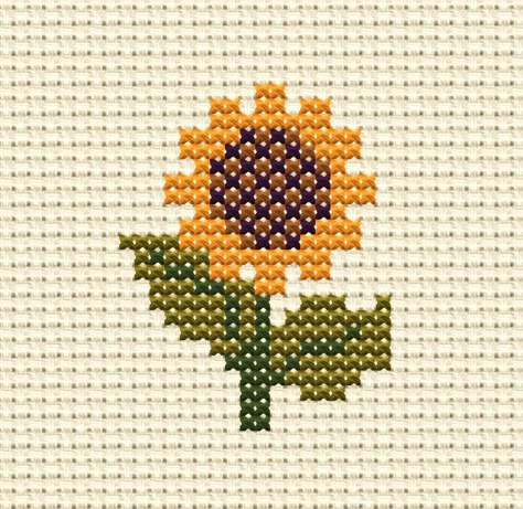 Sunflower, Modern Cross Stitch Pattern Add a sunny touch to your space with this delightful Sunflower cross stitch pattern!  Perfect for beginners, this modern design features rustic colors and minimal embroidery for a clean, chic look. Brighten up your walls with this floral motif that's sure to bring a smile to your face every time you see it. Get stitching and watch your space bloom with beauty!  Aida: 14 count ( 5,5 per cm) Pattern Size: 18 x 23 stitches Finished Size: 1.2 x 1.6 inches ( 3 x Cross Stitch Patterns Free Easy, Cross Stitch Patterns Free Disney, Minimal Embroidery, Christmas Cross Stitch Patterns Free, Cross Stitch Pattern Easy, Tiny Cross Stitch, Easy Cross Stitch Patterns, X Stitch, Cross Stitch Patterns Flowers