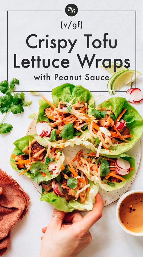 Lettuce Wraps With Peanut Sauce, Tofu Wrap, Bitter Lettuce, Tofu Lettuce Wraps, Tofu Wraps, Homemade Peanut Sauce, Nutritious Lunch, Wraps Recipes, Kids Dinner