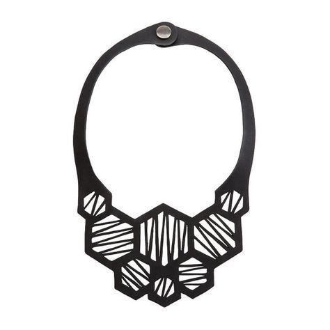 Handmade Inner Tube Geomatric Design Necklace - vegan statement necklace - unique rubber jewelry Laser Cut Fashion, Cricut Jewelry, Rubber Jewelry, Fabric Necklaces, Eco Friendly Necklace, Rubber Necklace, Cork Ideas, Tube Necklace, Leather Jewellery