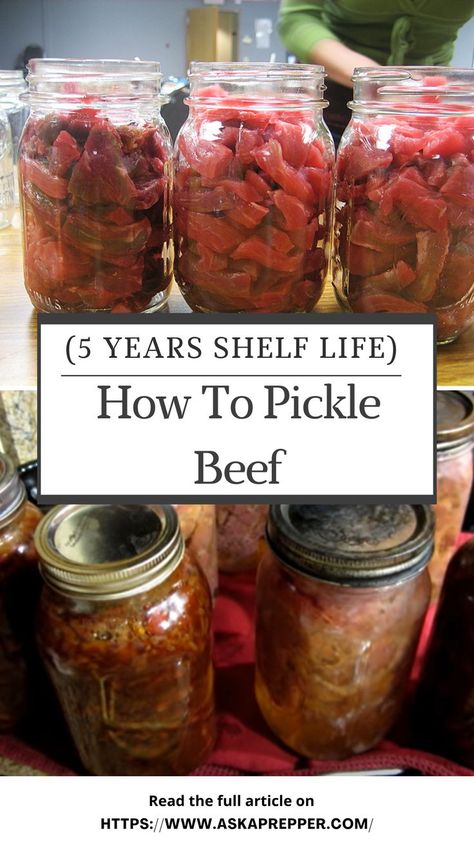 This method was developed before the days of refrigeration or easy access to ice. You can use it for any kind of meat, but here’s why beef is still best: Pickled Meat Recipe, Pickled Beef, Stock Pantry, Pickled Meat, Pickled Sausage, Pickled Recipes, Homestead Skills, Bbq Foods, Pickled Foods