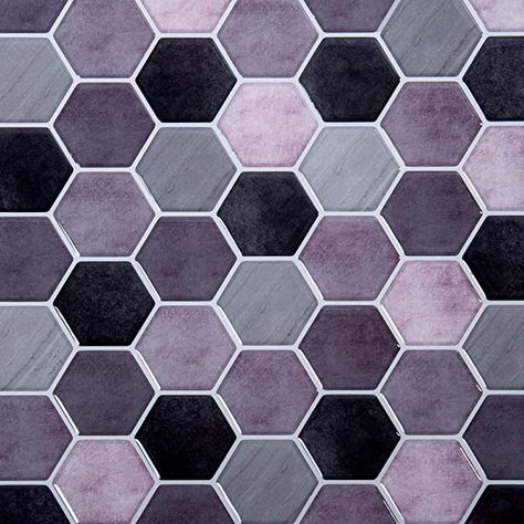 Amazon.com: Truu Design Self-Adhesive Accent Set for Kitchen Backsplash, Bathroom, and Living Room Peel and Stick Wall Tiles, 10" x 10", Purple, 6 Pieces: Home Improvement Purple Kitchen Walls, Wall Tiles For Kitchen, Tile For Backsplash, Tiles For Kitchen Backsplash, Peel And Stick Wall Tiles, Purple Tile, Self Adhesive Wall Tiles, Tiles For Kitchen, Marble Wall Tiles