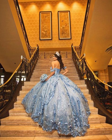 Blue And White Quinceanera Dresses, Baby Blue Quince, Light Blue Quince Dresses, Champagne Quince Dresses, Sky Blue Quinceanera Dresses, Cinderella Quinceanera Dress, Cinderella Quince, Blue Quinceanera Theme, Quinceanera Dresses Blush