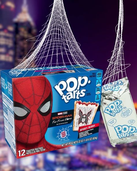 introducing new Spider-Man Spidey Berry Pop-Tarts which hopefully can’t spidey sense when they’re about to be toasted Spider Man Food, 2000s Pop, Toaster Pastry, Hello Kitty Rooms, Man Food, Weird Food, Apple Blossom, Grocery Shop, Pop Tarts