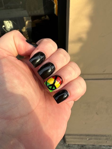 Reggae Nail Art, Raggae Nails, Nail Designs Juneteenth, Reggae Nails, Reggae Bracelet, Reggae Keychains, Awesome Nails, Nails