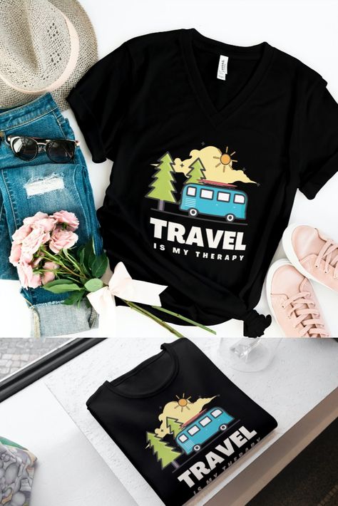 TRAVEL IS MY THERAPY tshirt Do you love to travel? Travel is my therapy shirt is perfect to those who want to express how much they love to travel! Travel Is My Therapy, Travel Tshirt, Therapy Quotes, Travel Shirt, Travel Shirts, Travel Quotes, Meant To Be, Tshirt Designs, T Shirts