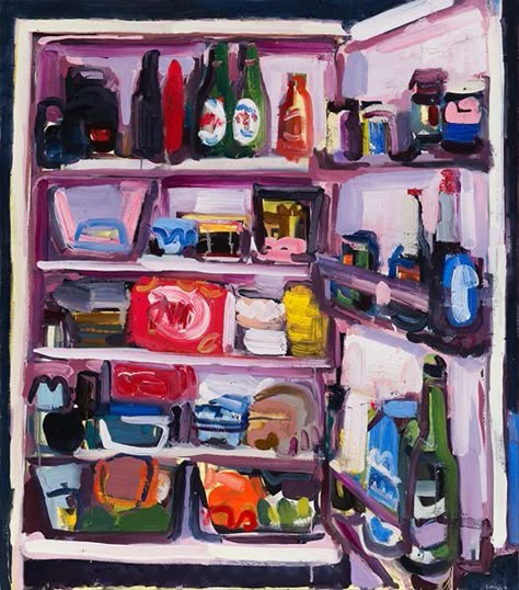 John Bokor Art, John Bokor, Fridge Drawing, Fridge Painting, Painted Fridge, Fridge Art, Art Alevel, Interior Paintings, Street Gallery