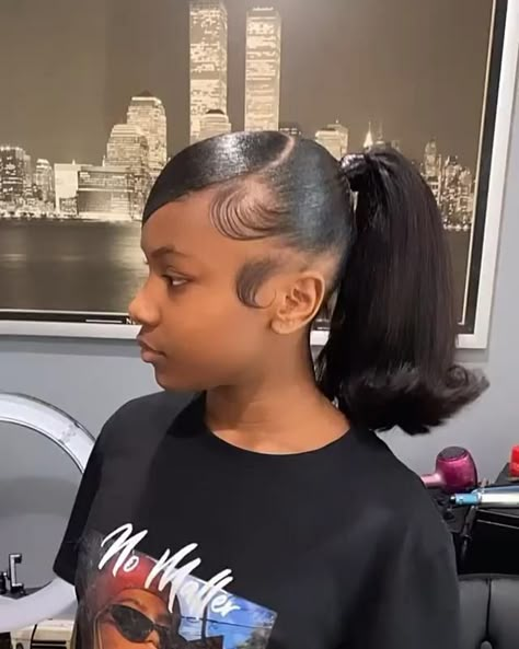 Model Hair For Party, Barbie Ponytail Wig, Barb Ponytail, Hairstyle For Short Hair Black Women, Natural Hair Birthday Styles, Ponytail Hairstyles Birthday, Barbie Ponytail Weave, High Barbie Ponytail, Ponytail Hairstyles High