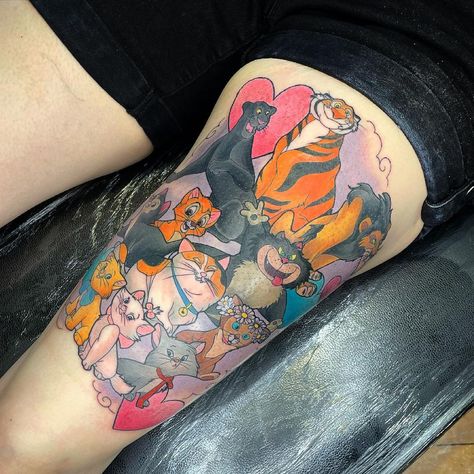 Disney Cats Tattoo, Cats Tattoo, Disney Cats, Disney Tattoos, Tattoo Supplies, Body Mods, Cat Tattoo, Flash Tattoo, A Photo