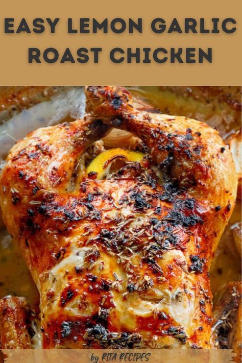 You can't go wrong with a classic lemon garlic roast chicken. The bright, tangy flavors complement the tender, juicy meat perfectly. Whether you're hosting a family gathering or looking for a simple yet impressive dinner, this recipe is sure to please. With just a few easy steps, you'll have a show-stopping main course that'll have your guests wondering how you pulled it off. But the real question is – what sides are you going to serve with it? The possibilities are endless when you've got a ver Whole Chicken Recipes Lemon, Garlic Roast Chicken, Roasted Lemon Chicken, Easy Lemon Chicken Recipe, Garlic Roast, Whole Baked Chicken, Lemon Roasted Chicken, Roast Chicken Recipe, Meals Chicken