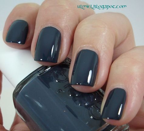 Essie - Bobbing for Baubles Essie Nail Polish Dark Colors, Dark Blue Gray Nails, Dark Blue Grey Nails, Slate Grey Nails, Slate Blue Nails, Dark Gray Nails, Blue Grey Nails, Dark Grey Nails, Gray Nail Polish