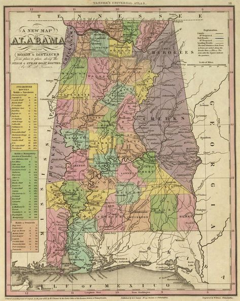 World Atlas Map, Alabama History, Historical Pics, Art Timeline, State Of Alabama, Alabama Travel, World Atlas, Map World, Atlas Map