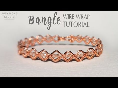 (167) Simple Wire Wrap Bangle Tutorial |DIY Bracelet| Easy Bangle |DIY Jewelry |How to make - YouTube Simple Wire Wrap, Wire Bracelets Diy, Bangle Diy, Bracelet Easy, Bangles Diy, Wire Tutorials, Wire Wrapped Jewelry Tutorials, Wire Wrapped Bangles, Wire Bracelets